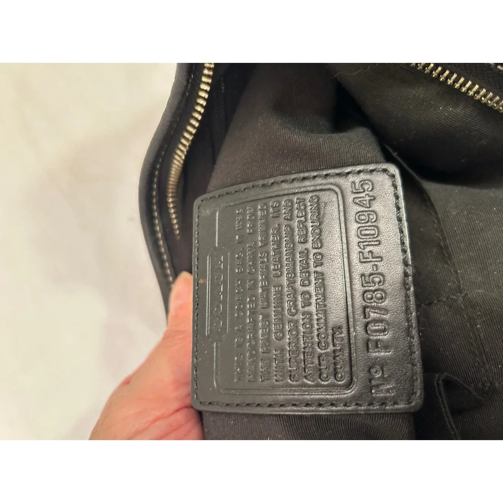 Coach Shoulder Bag Small Y2K Black Signature Jacquard Leather F10945 Women
